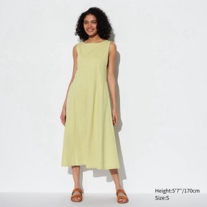 Uniqlo Ultra Stretch AIRism (Sleeveless) Women Dress Light Green US | QSCX-86179