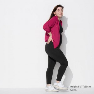 Uniqlo Ultra Stretch AIRism (With Pockets) Women Leggings Black US | GYMJ-58907