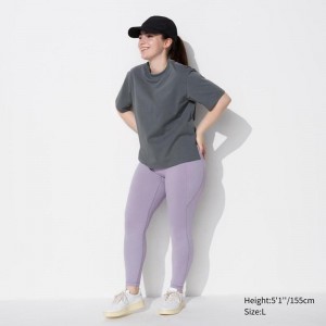 Uniqlo Ultra Stretch AIRism (With Pockets) Women Leggings Purple US | MUQX-56829