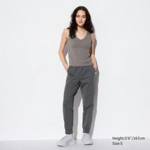 Uniqlo Ultra Stretch AIRism Women Joggers Grey US | ODZR-31902