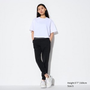 Uniqlo Ultra Stretch AIRism Women Joggers Black US | HSIA-04863