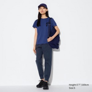 Uniqlo Ultra Stretch AIRism Women Joggers Navy US | JRZX-06317