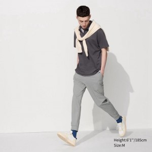 Uniqlo Ultra Stretch DRY-EX Men Joggers Grey US | QCZG-08794