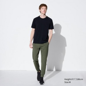 Uniqlo Ultra Stretch DRY-EX Men Joggers Olive US | LSGV-39267