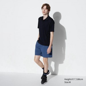 Uniqlo Ultra Stretch DRY-EX Men Shorts Blue US | VHOB-56391