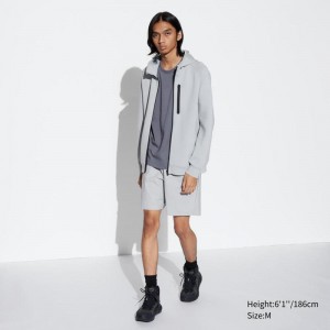 Uniqlo Ultra Stretch DRY-EX Men Shorts Light Grey US | RWOM-83659