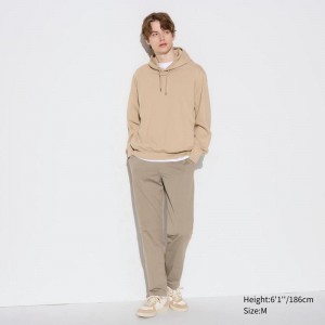 Uniqlo Ultra Stretch DRY-EX Tapered (Long) Men Trousers Beige US | MVKB-10364