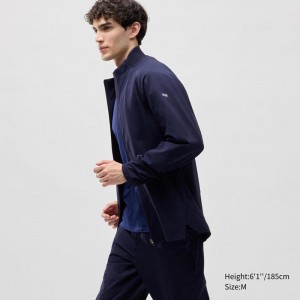 Uniqlo Ultra Stretch DRY Men Jackets Navy US | KUNT-69427