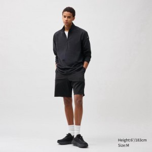 Uniqlo Ultra Stretch DRY Men Shorts Black US | UIJX-05719