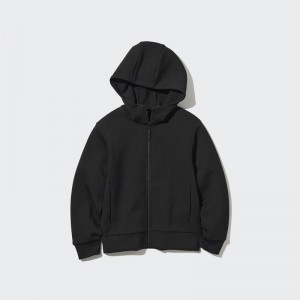 Uniqlo Ultra Stretch DRY Sweat Full-Zip Kids' Hoodies Black US | ZUFE-67093