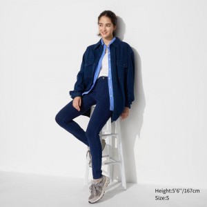 Uniqlo Ultra Stretch (Denim) Women Leggings Blue US | NMGA-62301