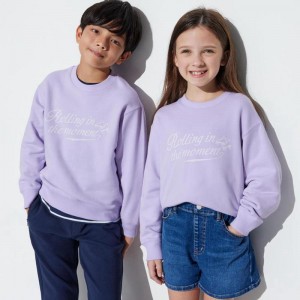 Uniqlo Ultra Stretch (Graphic) Kids' Sweatshirts Light Purple US | AXNL-16529