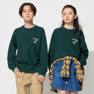 Uniqlo Ultra Stretch (Graphic) Kids' Sweatshirts Green US | UNWO-25098