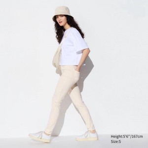 Uniqlo Ultra Stretch Women Leggings Off White US | FSOM-69731