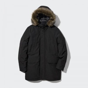 Uniqlo Ultra Warm Hybrid Down Men Coat Black US | WNUS-86021