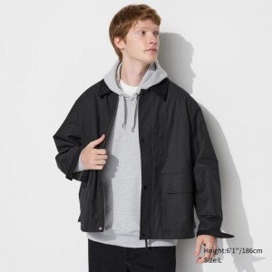 Uniqlo Utility Short Blouson Men Jackets Black US | VHSZ-14280