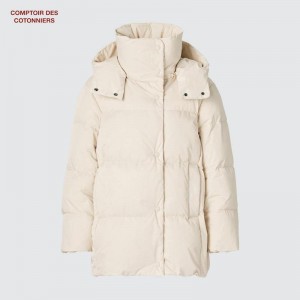 Uniqlo Volume Down Women Jackets Off White US | XIDS-68095