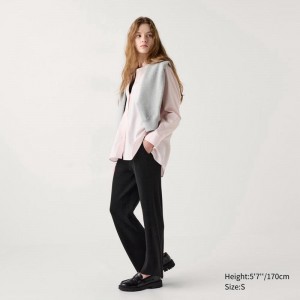 Uniqlo Washable Knit Ribbed Women Trousers Black US | UNIL-45687