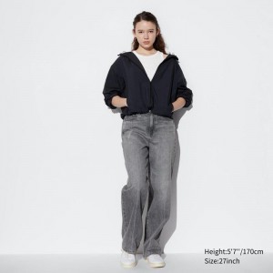 Uniqlo Wide Straight Women Jeans Grey US | SDGY-37560