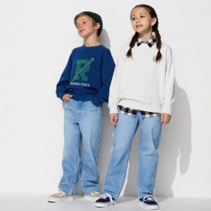 Uniqlo Wide (Zip-Fly) Kids' Jeans Blue US | SGDO-21485