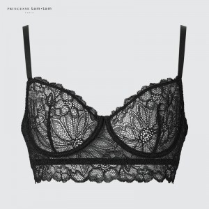 Uniqlo Wired (Lace) Women Bras Black US | BVHR-34761