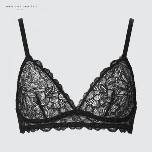 Uniqlo Wireless (Lace) Women Bras Black US | GBLV-72658