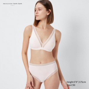 Uniqlo Wireless Women Bras Off White US | LVUR-54236