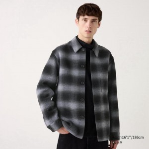 Uniqlo Wool Blend Men Jackets Grey US | SOQY-12873