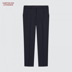 Uniqlo Wool Tapered Pants Women Trousers Black US | NMFP-71659