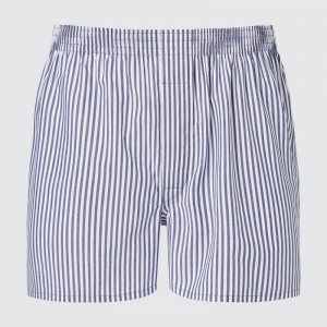 Uniqlo Woven Boxer (Stripe) Men Shorts Blue US | VGAK-89534