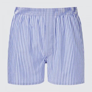 Uniqlo Woven Boxer (Stripe) Men Shorts Blue US | WQDZ-64201