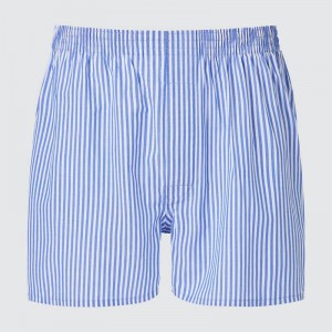 Uniqlo Woven Boxer (Stripe) Men Shorts Blue US | IRXY-59374