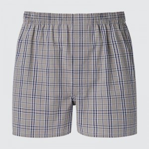 Uniqlo Woven (Check) Men Boxers Beige US | LSMJ-32097