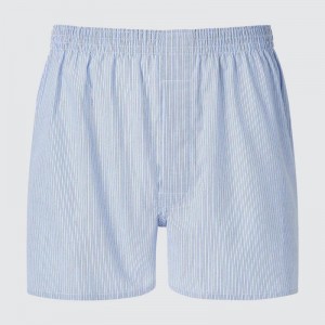 Uniqlo Woven (Check) Men Boxers Blue US | SJGH-50486