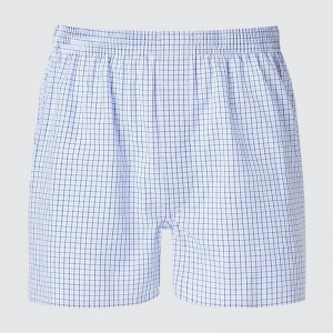 Uniqlo Woven (Check) Men Boxers Light Grey US | MLJC-58061