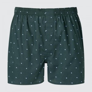 Uniqlo Woven Men Boxers Dark Green US | CYLD-03897