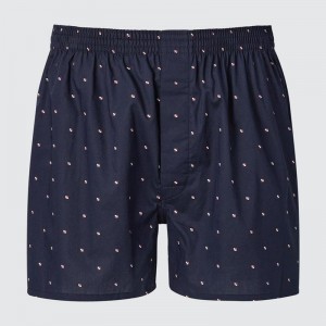 Uniqlo Woven Men Boxers Navy US | KNUR-95163