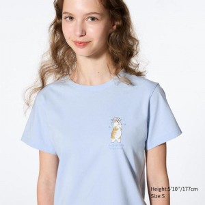 Uniqlo mofusand UT Graphic Women T-Shirts Light Blue US | NWRF-38490