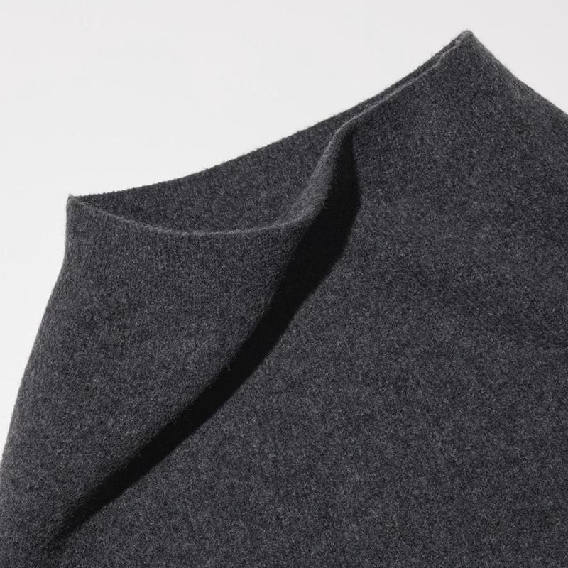 Uniqlo 3D Knit Soufflé Yarn Mini Women Skirts Dark Grey  US |  POBS-25738