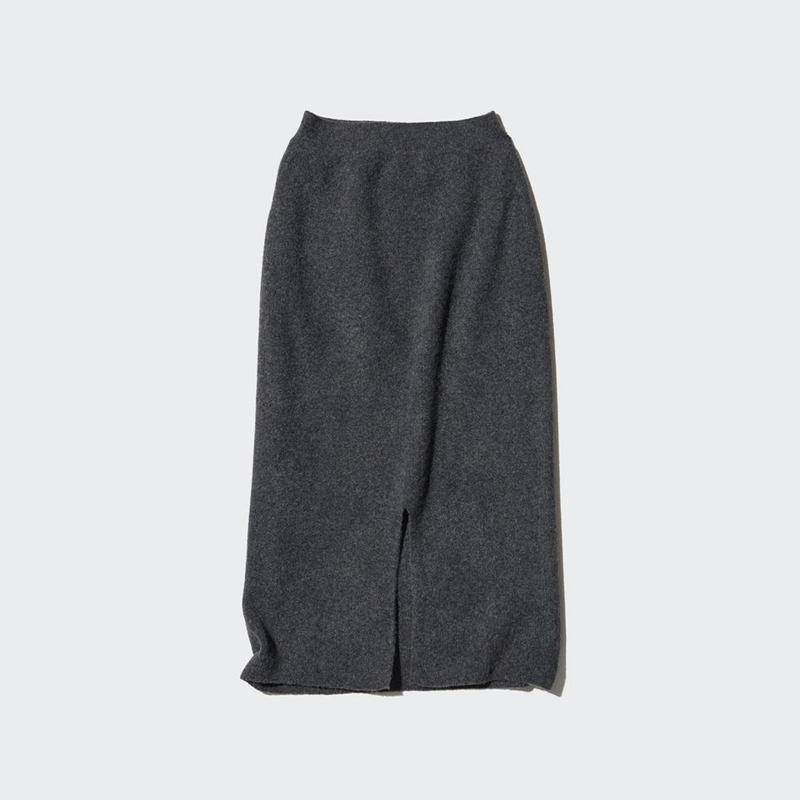 Uniqlo 3D Knit Soufflé Yarn Women Skirt Black  US |  RTWY-40762