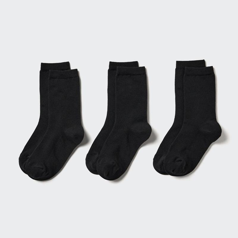 Uniqlo (3 Pairs) Kids\' Socks Black  US |  HBZI-50987