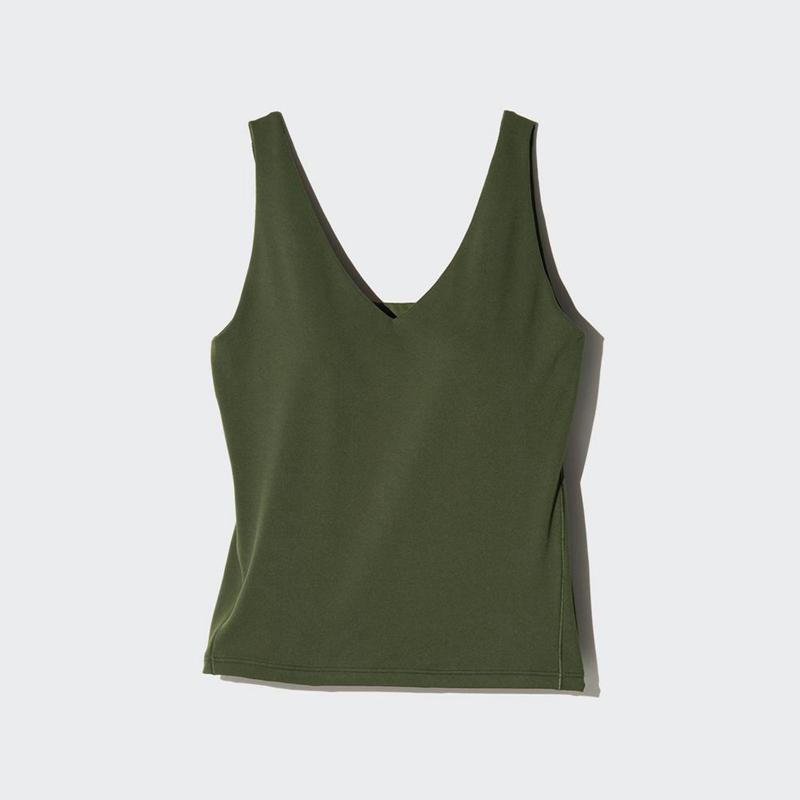 Uniqlo AIRism Active Sleeveless Women Tank Tops Dark Green  US |  VDHB-87413