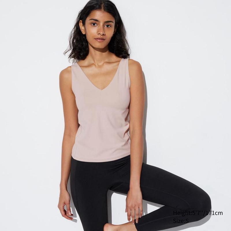 Uniqlo AIRism Active Sleeveless Women Tank Tops Natural  US |  SELC-24516