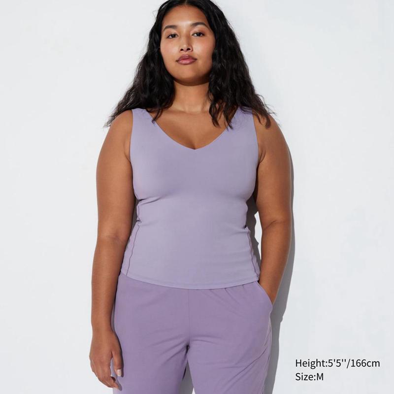 Uniqlo AIRism Active Sleeveless Women Tank Tops Purple  US |  SHTQ-81369