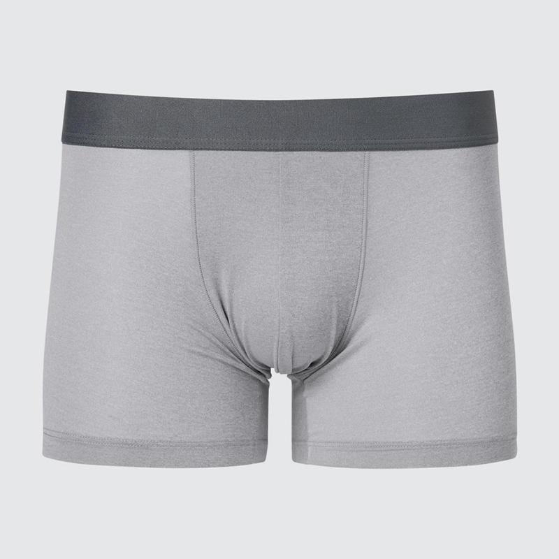 Uniqlo AIRism Boxer (Heather, Low Rise) Men Briefs Light Grey  US |  VERU-36801