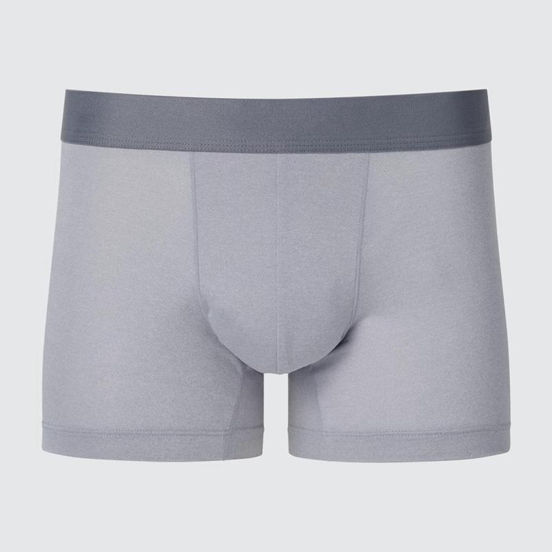 Uniqlo AIRism Boxer (Low Rise, Heather) Men Briefs Light Grey  US |  LSPR-80174