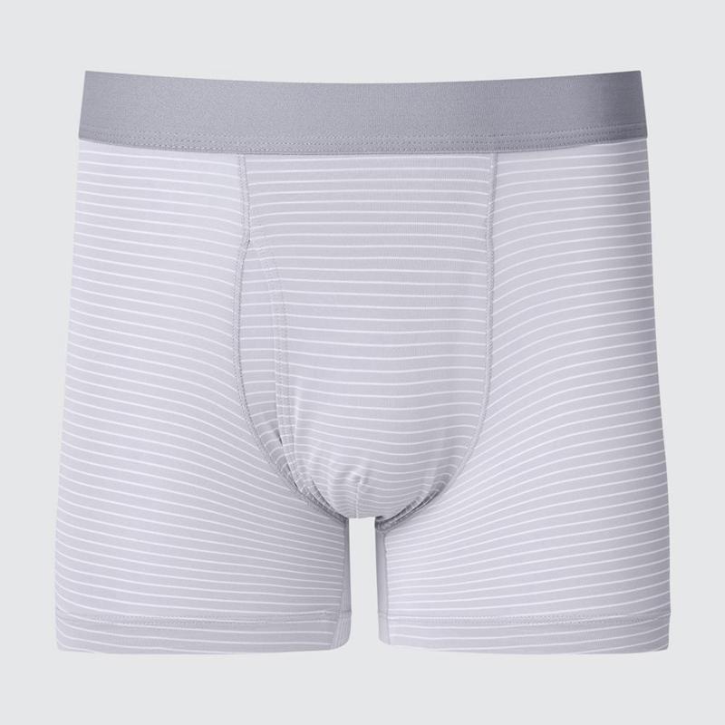 Uniqlo AIRism Boxer (Stripe) Men Briefs Grey  US |  CJVL-76139