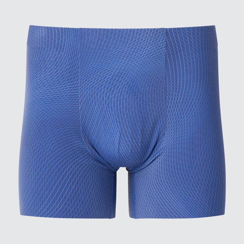 Uniqlo AIRism Boxer (Ultra Seamless, Print) Men Briefs Blue  US |  VRQW-43859