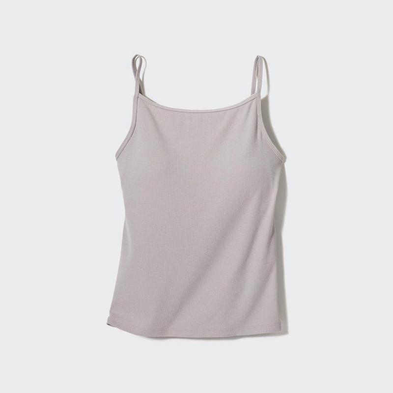 Uniqlo AIRism Cotton (Boat Neck) Women Camisoles Grey  US |  FTAW-35746