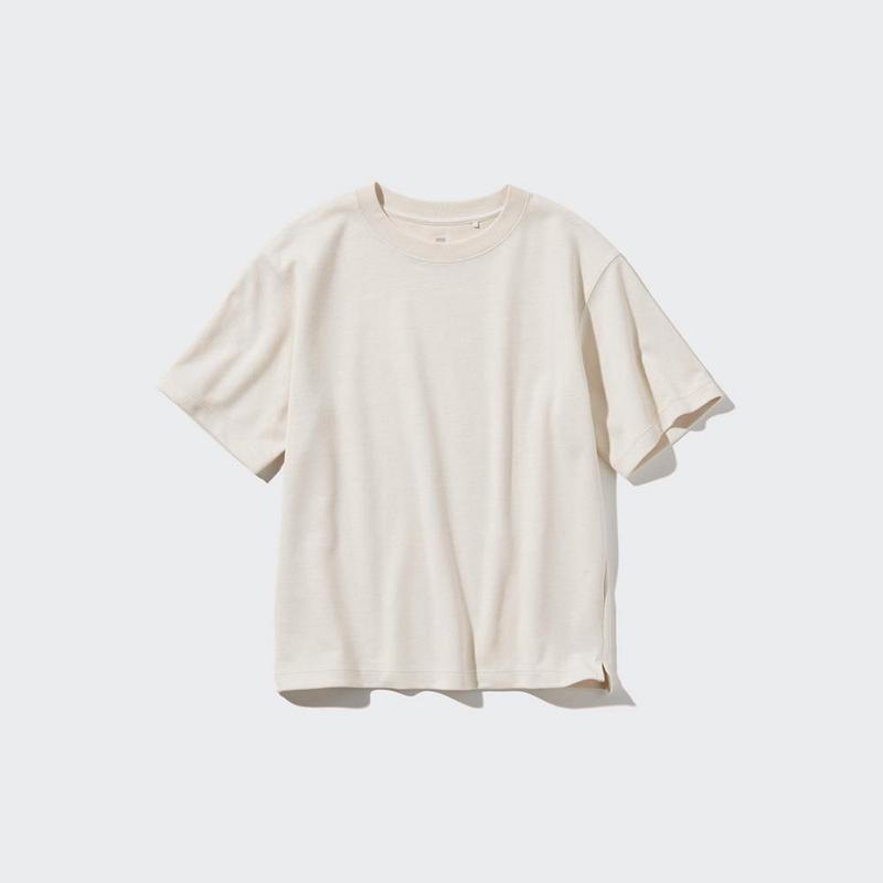 Uniqlo AIRism Cotton Crew Neck Kids' T-Shirt Olive  US |  SWHR-46927